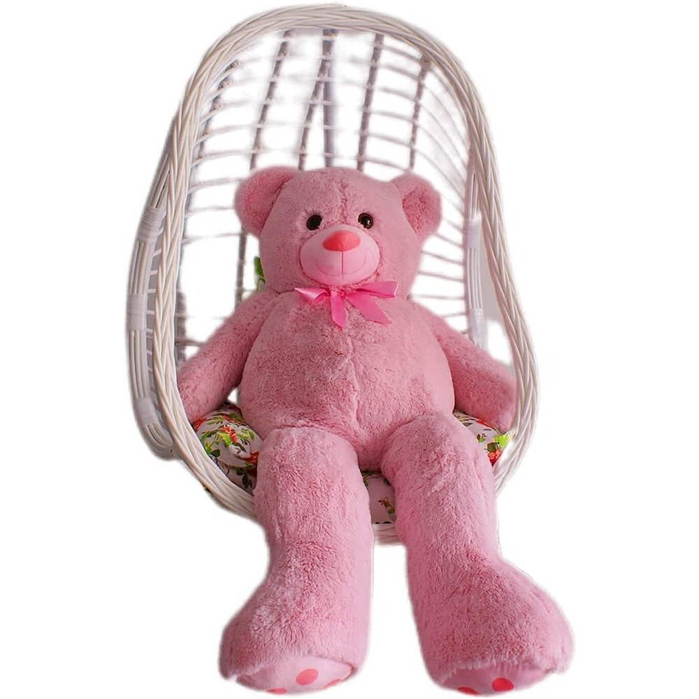 4.5 Foot Stuffed Teddy Bear Giant Plush Pink Gift 55" Jumbo Birthday Toy NEW